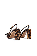 JACQUEMUS Les Slingbacks Duelo Haut in Print Leopard Brown, view 3, click to view large image.