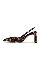 JACQUEMUS Les Slingbacks Duelo Haut in Print Leopard Brown, view 5, click to view large image.