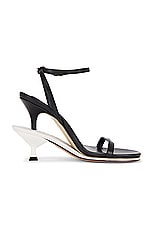 JACQUEMUS Les Doubles Sandals in Black & White, view 1, click to view large image.
