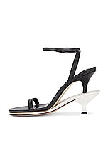 JACQUEMUS Les Doubles Sandals in Black & White, view 5, click to view large image.