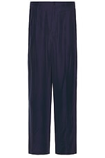 SIMKHAI Clyde Cinch Waist Pleated Trouser in Midnight, view 1, click to view large image.