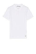 SIMKHAI Barron Short Sleeve Polo in Ivory, view 1, click to view large image.