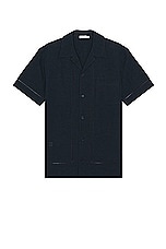 SIMKHAI Marco Camp Shirt in Midnight, view 1, click to view large image.