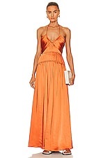 SIMKHAI Clementine Gown in Burnt Sienna | FWRD