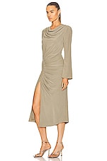 SIMKHAI Bryanna Midi Dress in Olivine, view 3, click to view large image.
