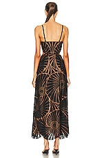 SIMKHAI Jamie Fossil Guipure Combo Midi Dress in Black, view 4, click to view large image.