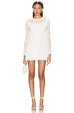 SIMKHAI Mccall Cage Crochet Embroidery Mini Dress in White, view 1, click to view large image.