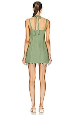 SIMKHAI Lora Mini Dress in Verde, view 3, click to view large image.