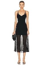 SIMKHAI Stefana Midi Dress in Black, view 1, click to view large image.
