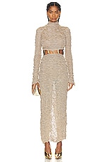 SIMKHAI Karissa Metallic Gown in Gold, view 1, click to view large image.
