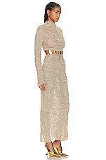 SIMKHAI Karissa Metallic Gown in Gold, view 2, click to view large image.