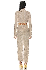 SIMKHAI Karissa Metallic Gown in Gold, view 3, click to view large image.