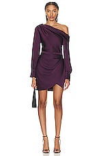 SIMKHAI Cameron One Shoulder Dress in Plum, view 1, click to view large image.
