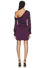 SIMKHAI Cameron One Shoulder Dress in Plum, view 4, click to view large image.