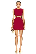 SIMKHAI Short Sleeve Mini Dress in Carmine, view 1, click to view large image.