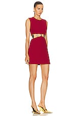 SIMKHAI Short Sleeve Mini Dress in Carmine, view 2, click to view large image.