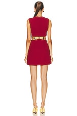 SIMKHAI Short Sleeve Mini Dress in Carmine, view 3, click to view large image.