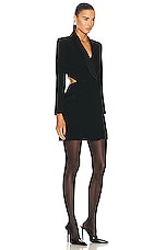 SIMKHAI Wilma Cut Out Shawl Blazer Dress in Black, view 3, click to view large image.