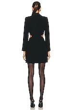 SIMKHAI Wilma Cut Out Shawl Blazer Dress in Black, view 4, click to view large image.