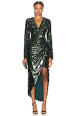 SIMKHAI Emersyn Midi Dress in Emerald, view 1, click to view large image.