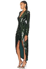 SIMKHAI Emersyn Midi Dress in Emerald, view 3, click to view large image.