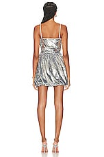 SIMKHAI Mallory Bubble Mini Dress in Silver, view 4, click to view large image.