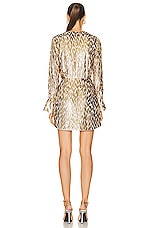 SIMKHAI Camryn Mini Dress in Gold, view 4, click to view large image.