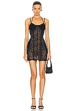 SIMKHAI Alodie Strappy Mini Dress in Black, view 1, click to view large image.