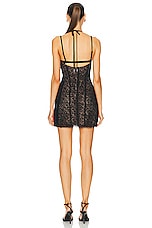 SIMKHAI Alodie Strappy Mini Dress in Black, view 3, click to view large image.