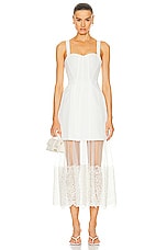 SIMKHAI Callan Bustier Midi Dress in Ivory, view 1, click to view large image.