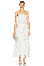 SIMKHAI Elise Midi Dress in White, view 1, click to view large image.