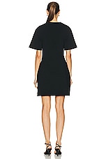 SIMKHAI Zeus Draped T-Shirt Dress in Black, view 4, click to view large image.