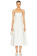 SIMKHAI Kittiya Sleeveless Midi Dress in White, view 1, click to view large image.