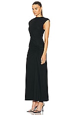SIMKHAI Acacia Sleeveless Midi Dress in Black, view 3, click to view large image.