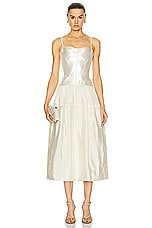 SIMKHAI Noretta Midi Dress in Cream, view 1, click to view large image.