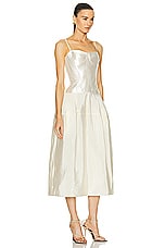 SIMKHAI Noretta Midi Dress in Cream, view 3, click to view large image.