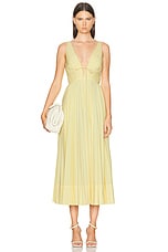 SIMKHAI Stephanie Midi Dress in Sulfur, view 1, click to view large image.