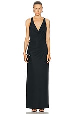 SIMKHAI Kosme Deep V-Neck Gown in Black, view 1, click to view large image.