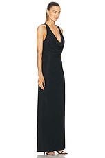 SIMKHAI Kosme Deep V-Neck Gown in Black, view 2, click to view large image.
