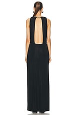 SIMKHAI Kosme Deep V-Neck Gown in Black, view 3, click to view large image.