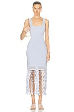 SIMKHAI Signa Fringe Dress in French Blue, view 1, click to view large image.