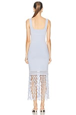 SIMKHAI Signa Fringe Dress in French Blue, view 3, click to view large image.