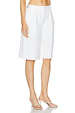 SIMKHAI Pleated Long Short in Ivory, view 2, click to view large image.