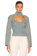 SIMKHAI Nicole Sweater in Baltic Marsh, view 1, click to view large image.