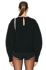 SIMKHAI Monroe Crystal Pullover Sweater in Black, view 4, click to view large image.