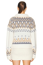 SIMKHAI Clarence Polo Pullover Sweater in Ivory Multi, view 3, click to view large image.