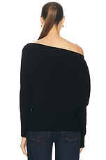 SIMKHAI Marie Off Shoulder Sweater in Black, view 4, click to view large image.