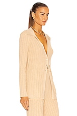 SIMKHAI Perla Polo Cardigan in Beige, view 2, click to view large image.