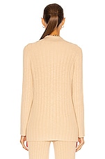 SIMKHAI Perla Polo Cardigan in Beige, view 3, click to view large image.