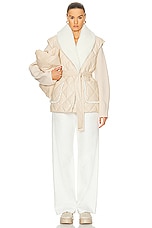 SIMKHAI Astra Tie Waist Puffer Jacket in Blush, view 4, click to view large image.